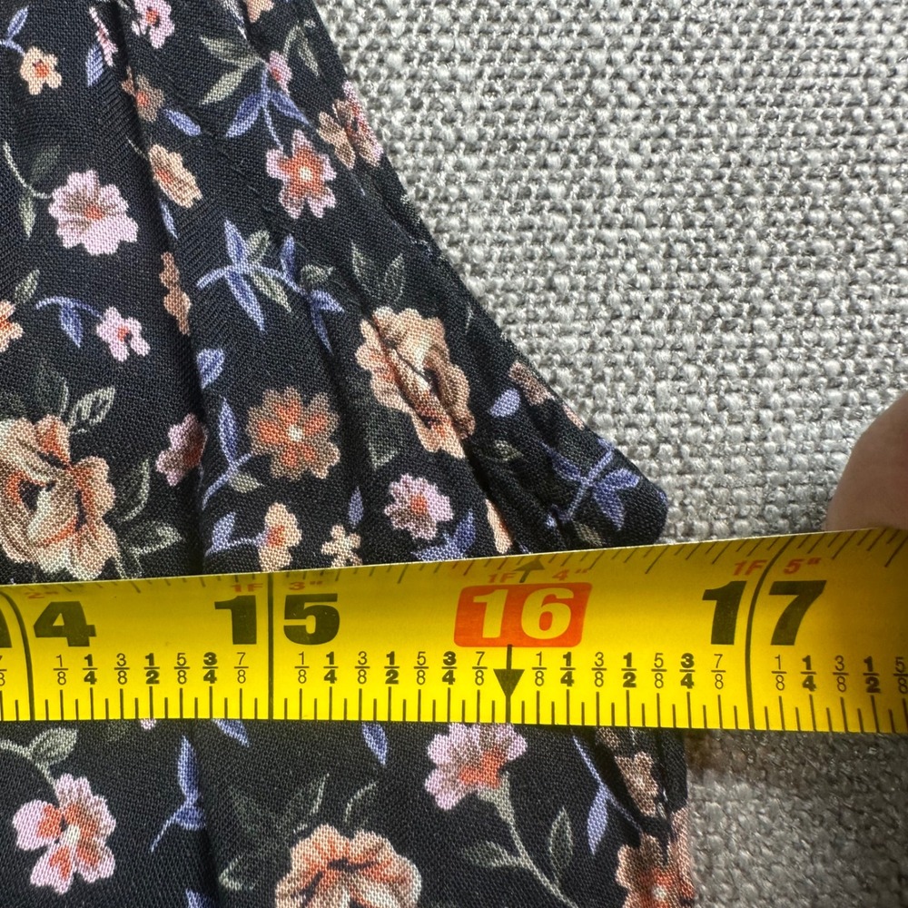 Erika & Co Maxi Dress Womens Small Navy Floral  Rayon Side‎ Tie Boho - Picture 8 of 12